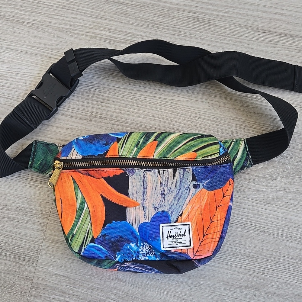 Herschel Supply Company Floral Print Fanny Pack - Blue and Orange